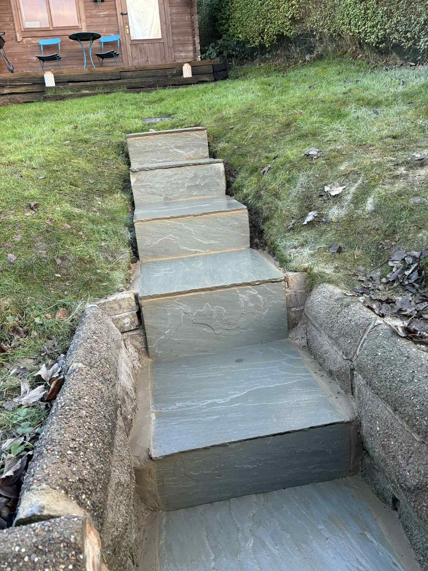 Finished stone garden steps by Roebuck Gardening and Property Services